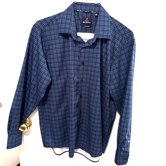 Ben Sherman Mens All-Way-Stretch Long Sleeve Button-down Shirt - Slim Fit Size L - Picture 1 of 3